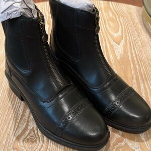 Ovation Women Teen Black Riding Zip Paddock boots Tuscany Model - Brand New!!